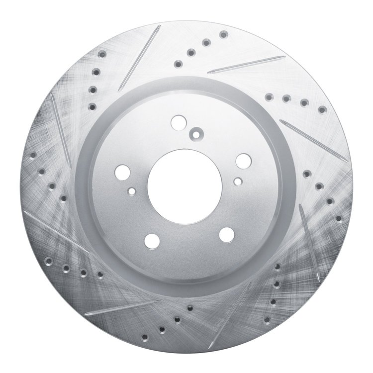631-58035L Drilled/Slotted Brake Rotor [Silver], Fits Select Acura/Honda, Position: Front Left