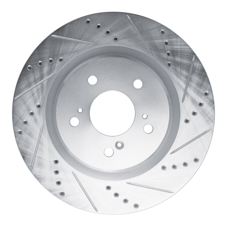 631-58035R Drilled/Slotted Brake Rotor [Silver], Fits Select Acura/Honda, Position: Front Right