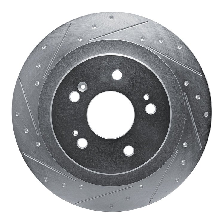 631-58036L Drilled/Slotted Brake Rotor [Silver], Fits Select Acura/Honda, Position: Rear Left