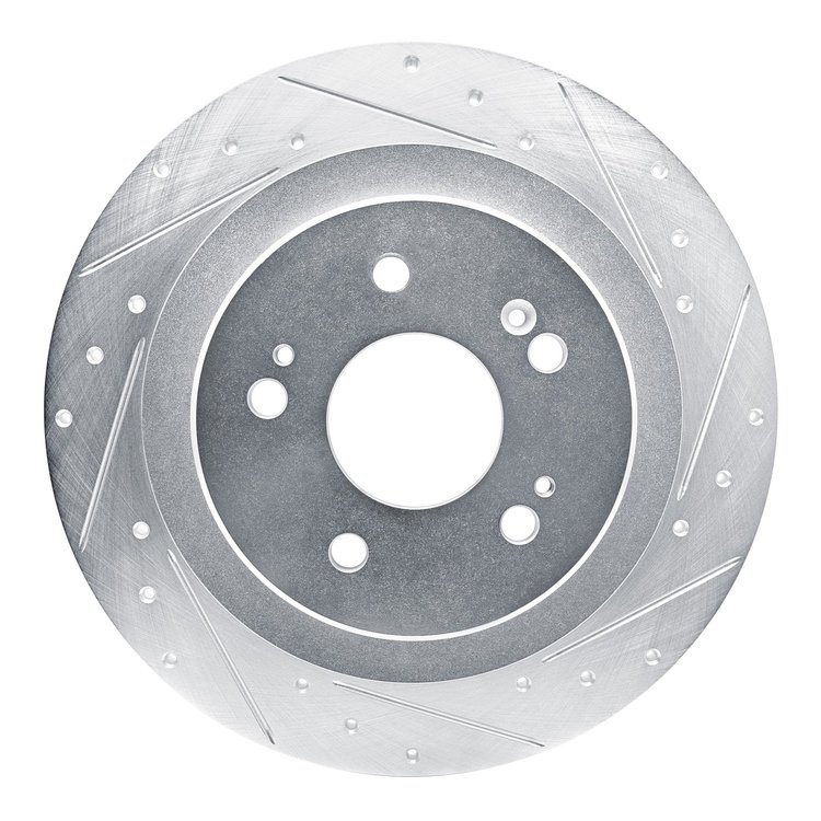 631-58036R Drilled/Slotted Brake Rotor [Silver], Fits Select Acura/Honda, Position: Rear Right