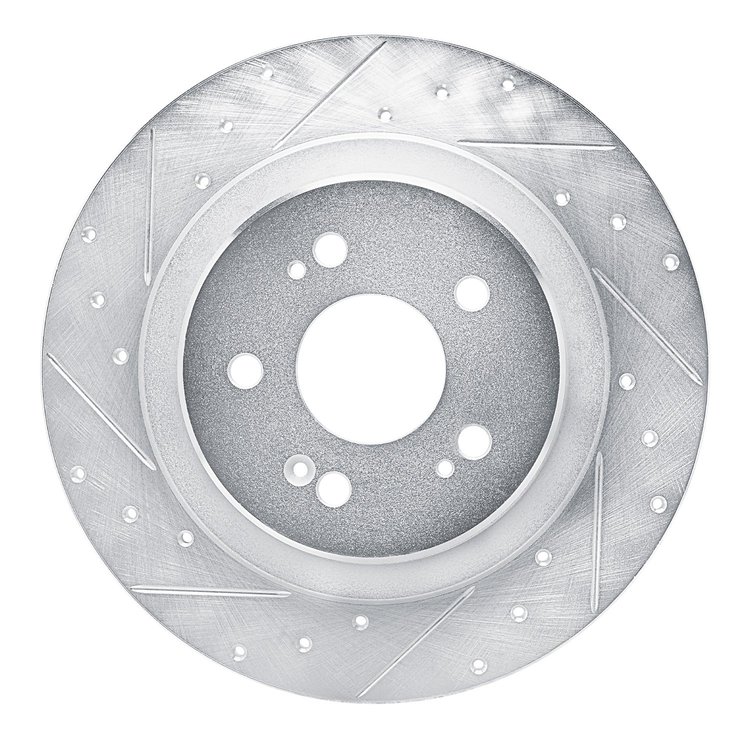 631-58038L Drilled/Slotted Brake Rotor [Silver], Fits Select Acura/Honda, Position: Rear Left