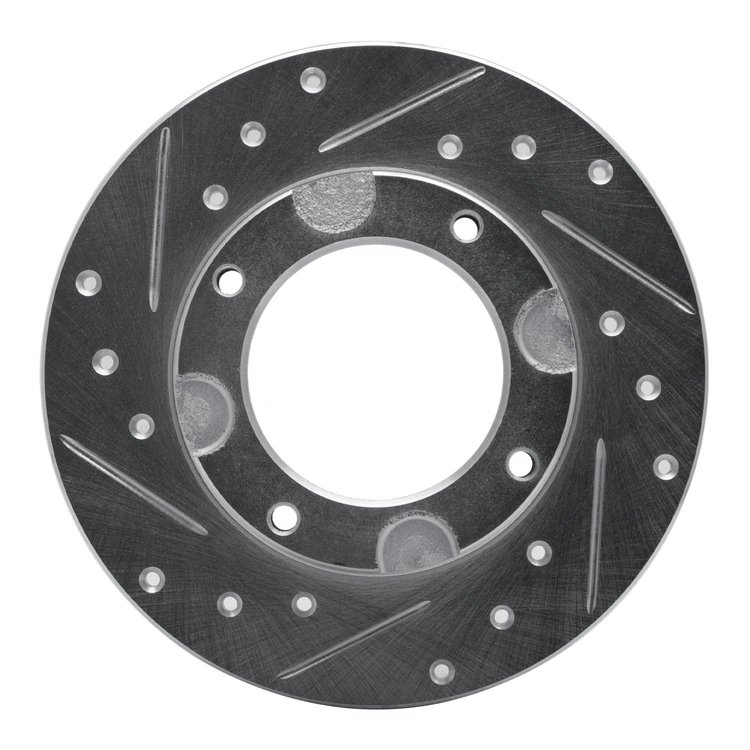 631-59002L Drilled/Slotted Brake Rotor [Silver], 1976-1981 Acura/Honda, Position: Front Left