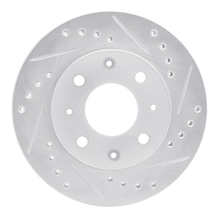 631-59004R Drilled/Slotted Brake Rotor [Silver], 1982-1983 Acura/Honda, Position: Front Right