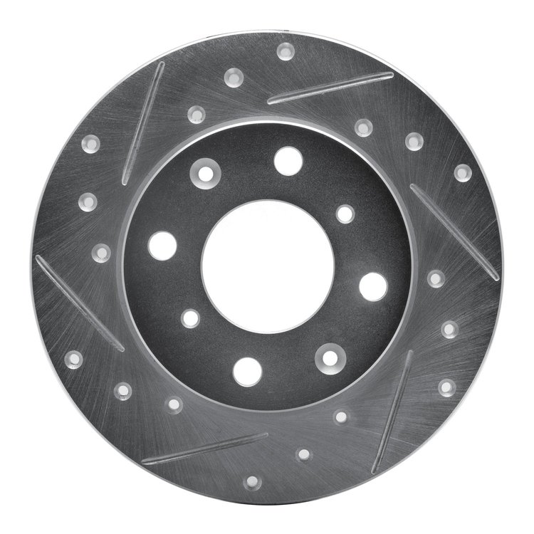 631-59008L Drilled/Slotted Brake Rotor [Silver], 1979-1983 Acura/Honda, Position: Front Left