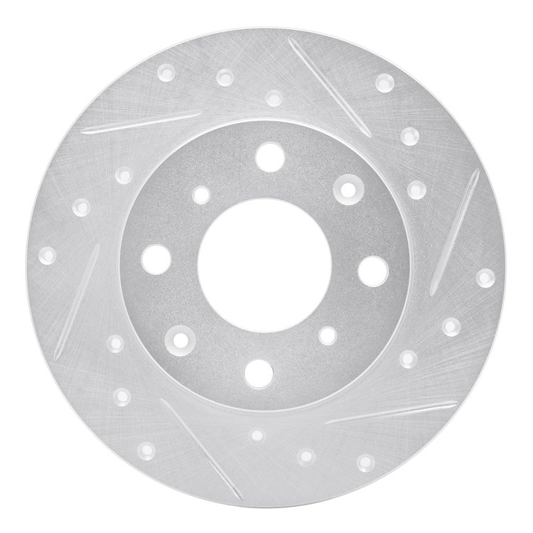 631-59009R Drilled/Slotted Brake Rotor [Silver], 1984-1987 Acura/Honda, Position: Front Right