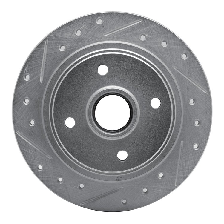 631-59010L Drilled/Slotted Brake Rotor [Silver], 1984-1987 Acura/Honda, Position: Rear Left