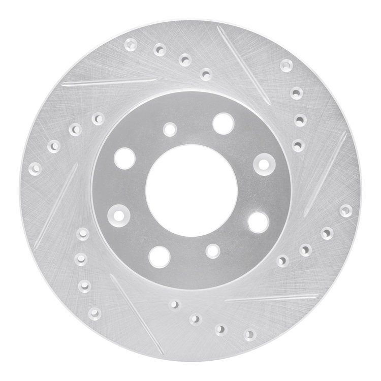 631-59011R Drilled/Slotted Brake Rotor [Silver], 1984-1990 Acura/Honda, Position: Front Right