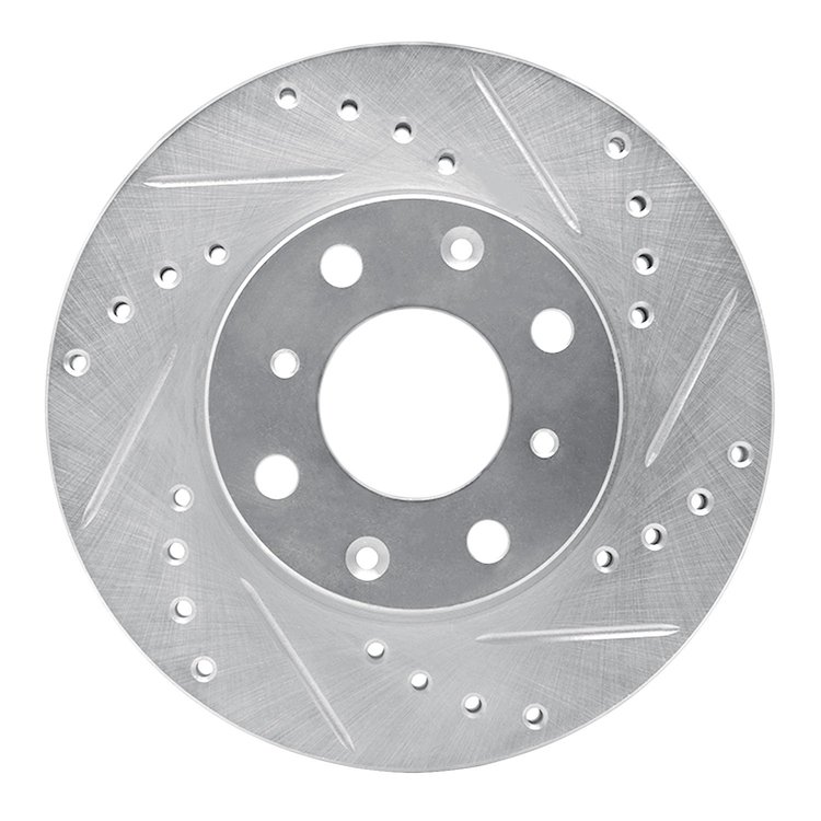631-59012R Drilled/Slotted Brake Rotor [Silver], 1986-1991 Acura/Honda, Position: Front Right