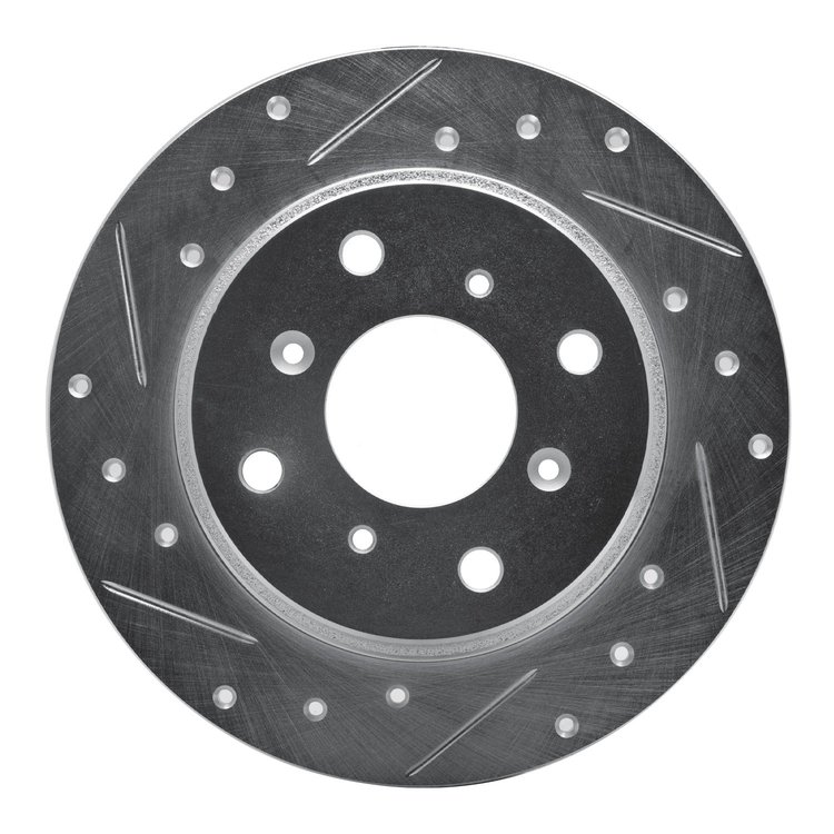 631-59013L Drilled/Slotted Brake Rotor [Silver], 1986-1996 Acura/Honda, Position: Rear Left