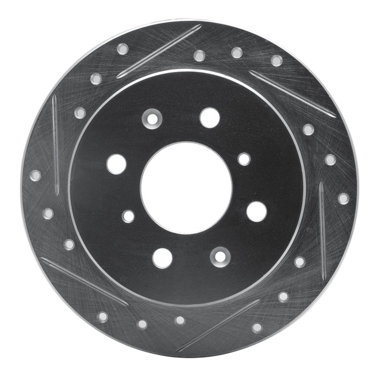 631-59014L Drilled/Slotted Brake Rotor [Silver], 1988-2001 Acura/Honda, Position: Rear Left