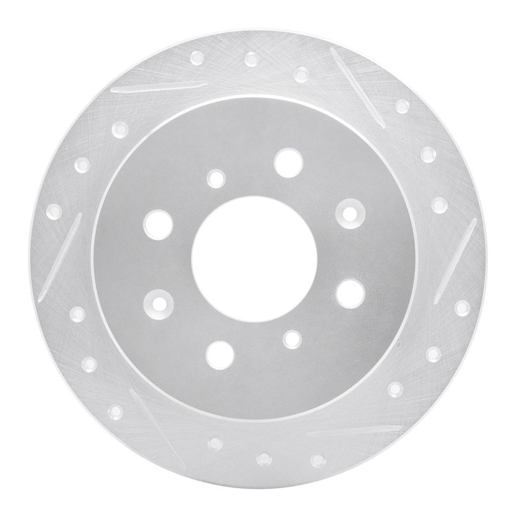 631-59014R Drilled/Slotted Brake Rotor [Silver], 1988-2001 Acura/Honda, Position: Rear Right