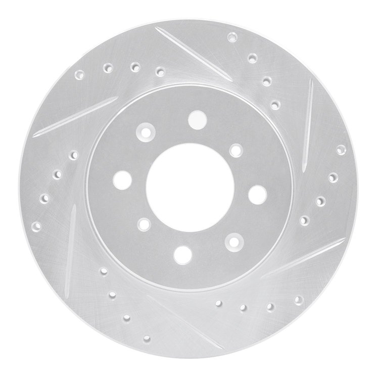 631-59015R Drilled/Slotted Brake Rotor [Silver], 1988-1991 Acura/Honda, Position: Front Right