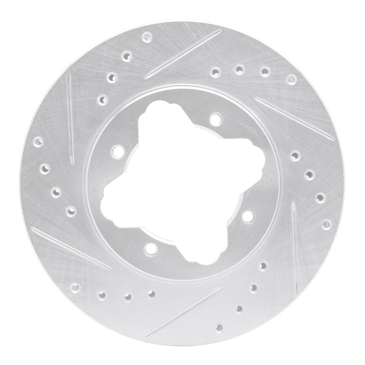 631-59017L Drilled/Slotted Brake Rotor [Silver], 1990-1997 Acura/Honda, Position: Front Left