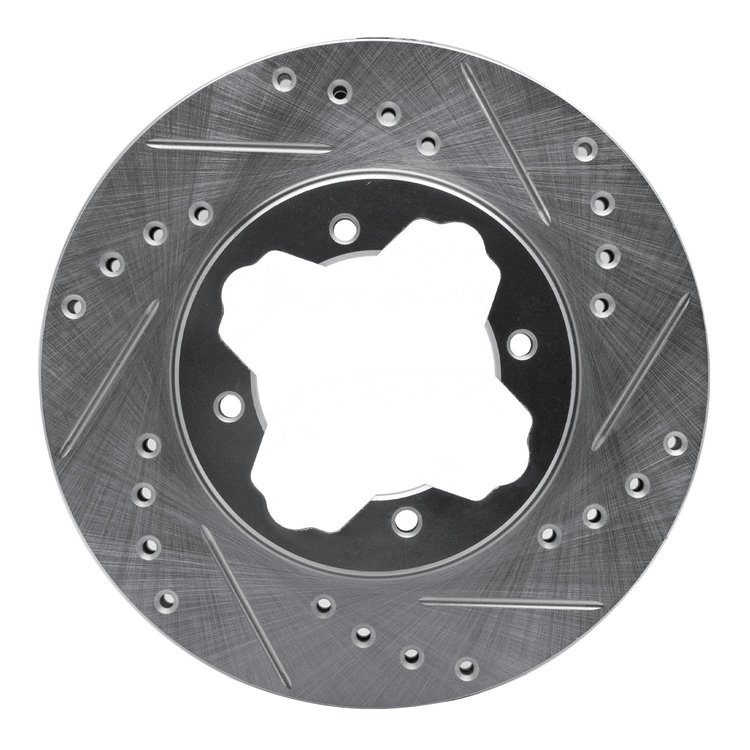631-59017R Drilled/Slotted Brake Rotor [Silver], 1990-1997 Acura/Honda, Position: Front Right