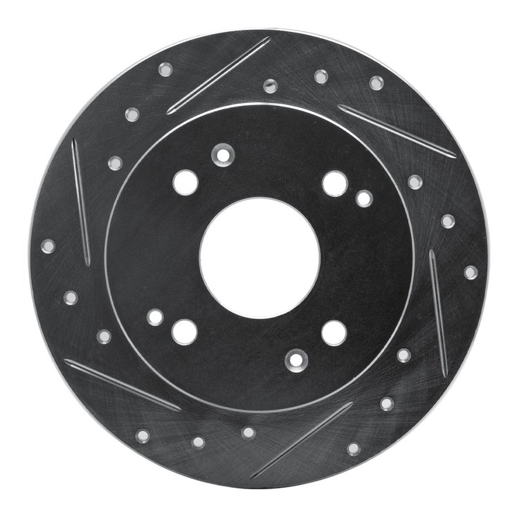 631-59019L Drilled/Slotted Brake Rotor [Silver], 1992-1997 Acura/Honda, Position: Rear Left