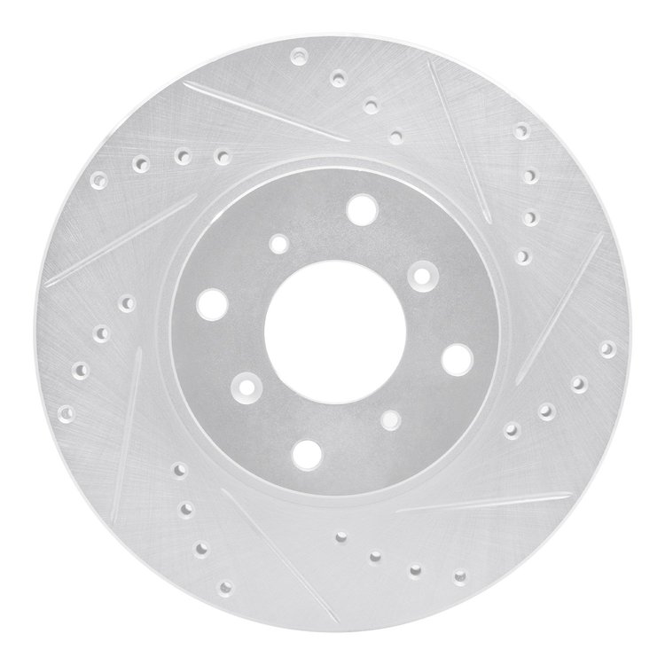 631-59022R Drilled/Slotted Brake Rotor [Silver], 1992-1996 Acura/Honda, Position: Front Right