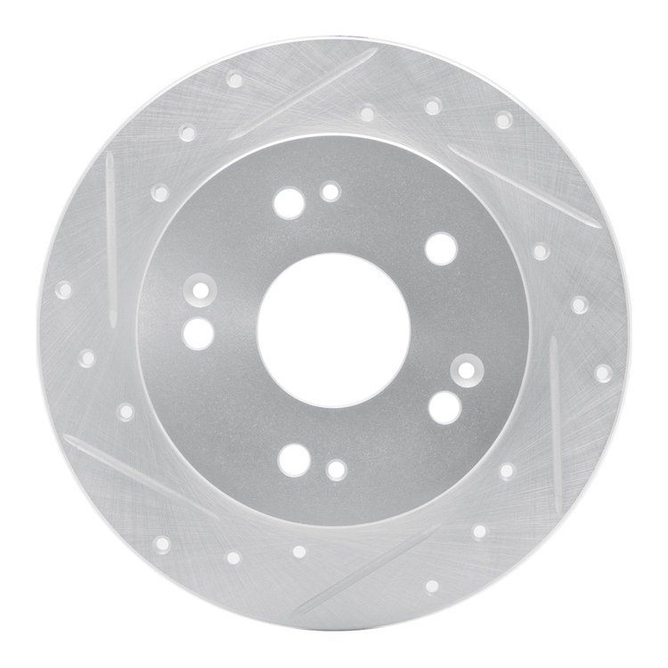 631-59024L Drilled/Slotted Brake Rotor [Silver], 1997-2015 Acura/Honda, Position: Rear Left