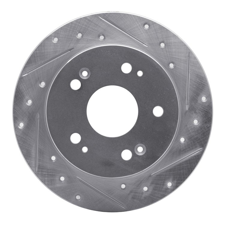631-59024R Drilled/Slotted Brake Rotor [Silver], 1997-2015 Acura/Honda, Position: Rear Right