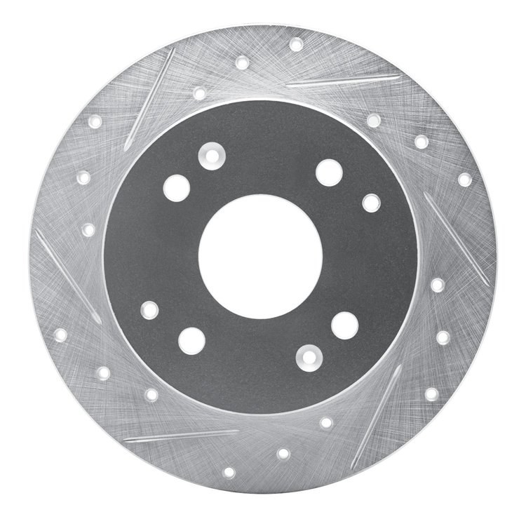 631-59025L Drilled/Slotted Brake Rotor [Silver], 1998-2002 Acura/Honda, Position: Rear Left