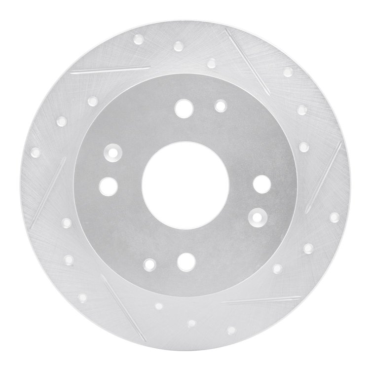 631-59025R Drilled/Slotted Brake Rotor [Silver], 1998-2002 Acura/Honda, Position: Rear Right