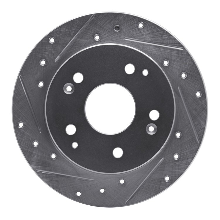 631-59026L Drilled/Slotted Brake Rotor [Silver], 1997-2006 Acura/Honda, Position: Rear Left