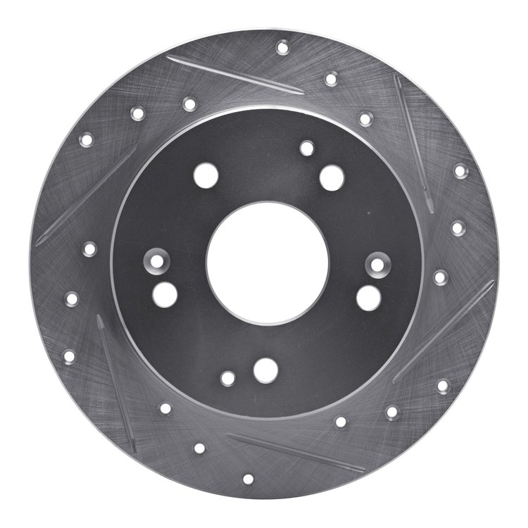631-59026R Drilled/Slotted Brake Rotor [Silver], 1997-2006 Acura/Honda, Position: Rear Right