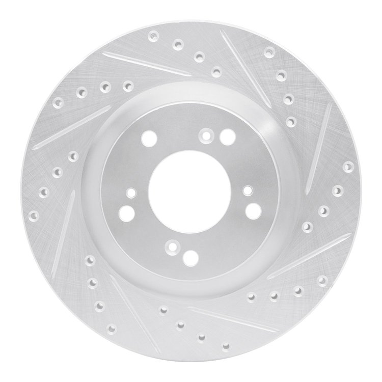 631-59027R Drilled/Slotted Brake Rotor [Silver], 2000-2009 Acura/Honda, Position: Front Right