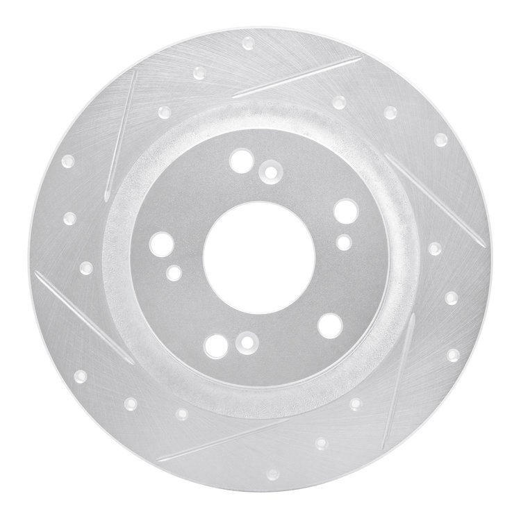 631-59028L Drilled/Slotted Brake Rotor [Silver], 2000-2009 Acura/Honda, Position: Rear Left