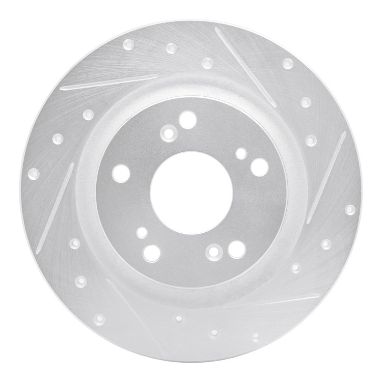 631-59028R Drilled/Slotted Brake Rotor [Silver], 2000-2009 Acura/Honda, Position: Rear Right