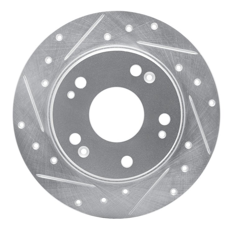 631-59029L Drilled/Slotted Brake Rotor [Silver], 2003-2008 Acura/Honda, Position: Rear Left