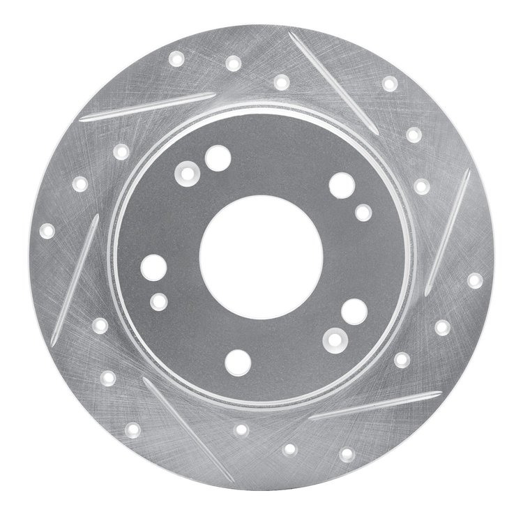 631-59029R Drilled/Slotted Brake Rotor [Silver], 2003-2008 Acura/Honda, Position: Rear Right