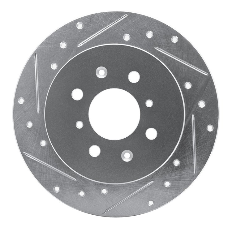 631-59031L Drilled/Slotted Brake Rotor [Silver], 2001-2005 Acura/Honda, Position: Rear Left