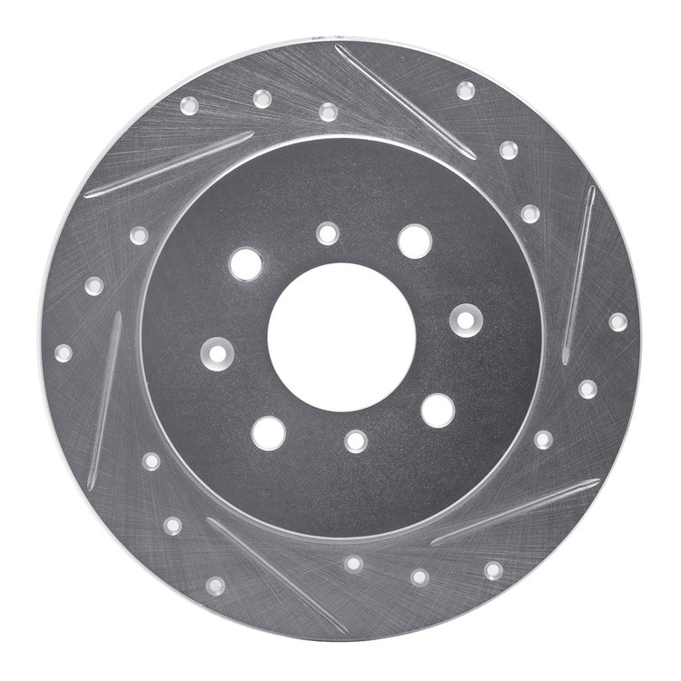 631-59031R Drilled/Slotted Brake Rotor [Silver], 2001-2005 Acura/Honda, Position: Rear Right