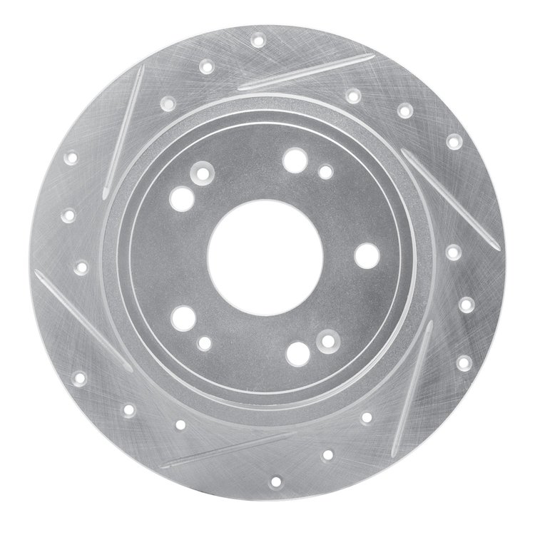 631-59032L Drilled/Slotted Brake Rotor [Silver], Fits Select Acura/Honda, Position: Rear Left