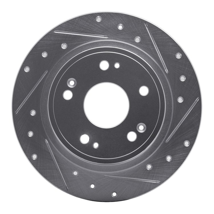 631-59032R Drilled/Slotted Brake Rotor [Silver], Fits Select Acura/Honda, Position: Rear Right
