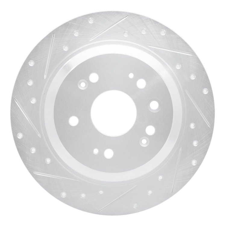 631-59033L Drilled/Slotted Brake Rotor [Silver], 2010-2015 Acura/Honda, Position: Rear Left
