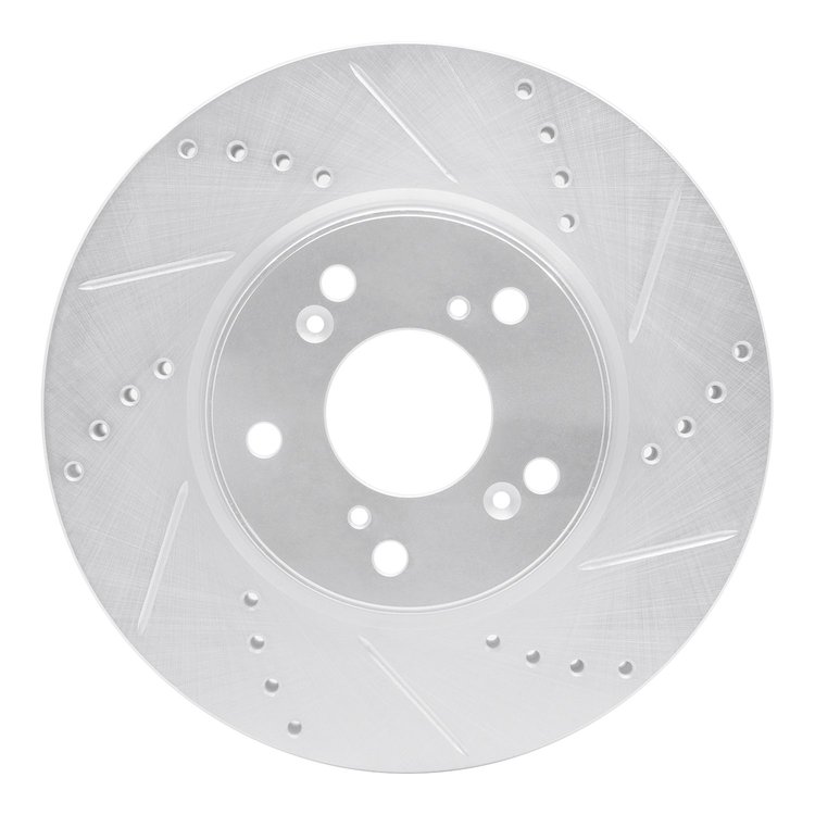 631-59037R Drilled/Slotted Brake Rotor [Silver], Fits Select Acura/Honda, Position: Front Right