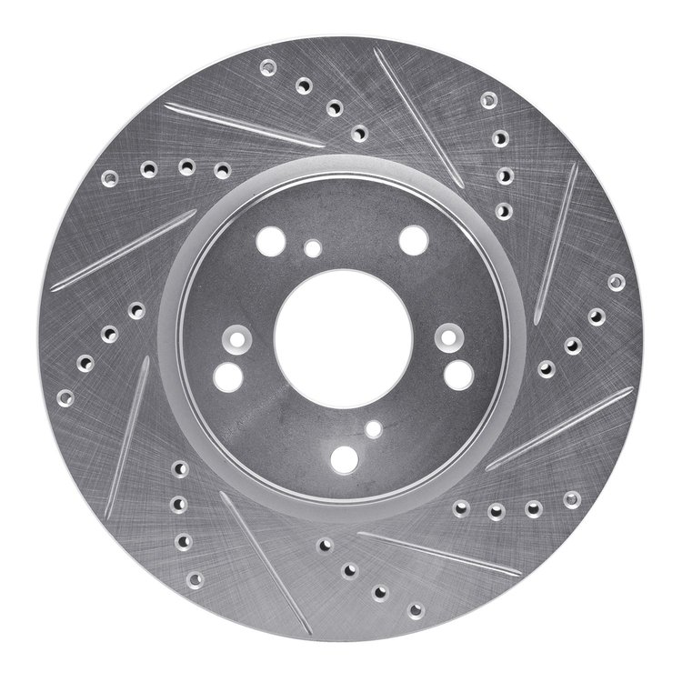 631-59039R Drilled/Slotted Brake Rotor [Silver], Fits Select Acura/Honda, Position: Front Right
