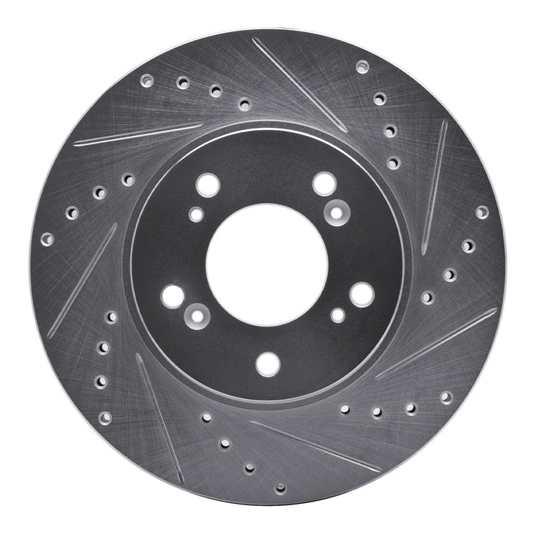 631-59040R Drilled/Slotted Brake Rotor [Silver], 1991-2001 Multiple Makes/Models, Position: Front Right
