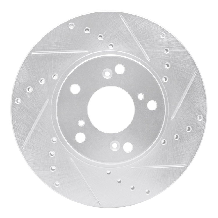 631-59042R Drilled/Slotted Brake Rotor [Silver], 1998-2021 Acura/Honda, Position: Front Right