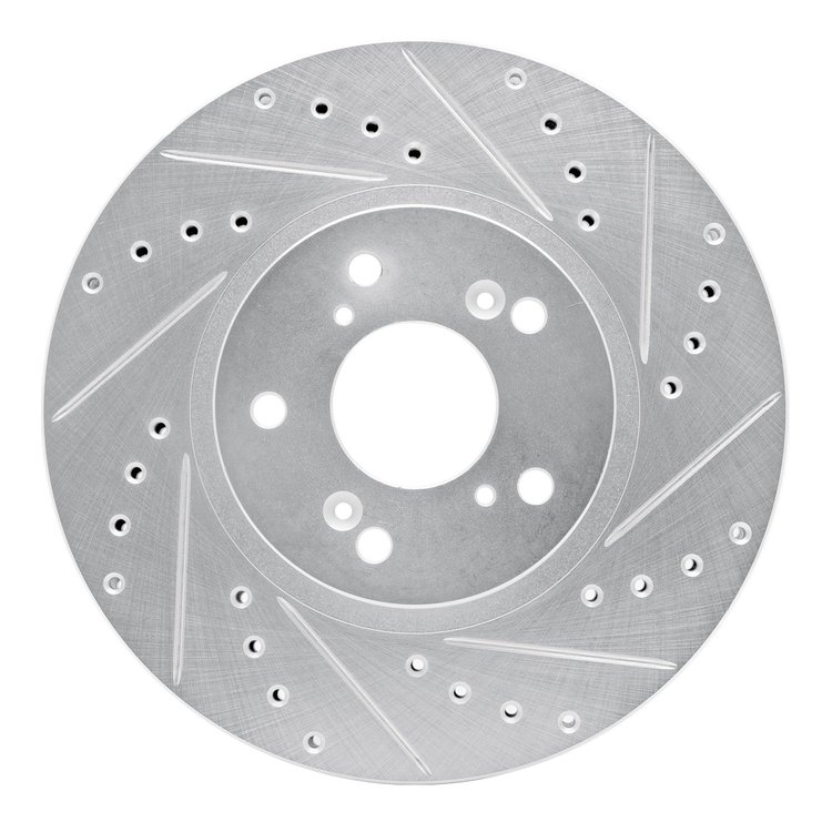 631-59043R Drilled/Slotted Brake Rotor [Silver], 1999-2014 Acura/Honda, Position: Front Right