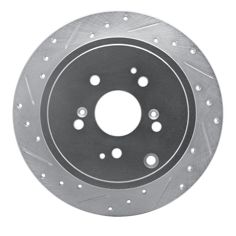 631-59044L Drilled/Slotted Brake Rotor [Silver], 2001-2008 Acura/Honda, Position: Rear Left