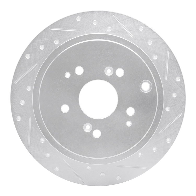 631-59044R Drilled/Slotted Brake Rotor [Silver], 2001-2008 Acura/Honda, Position: Rear Right