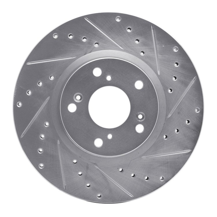 631-59045R Drilled/Slotted Brake Rotor [Silver], 2002-2015 Acura/Honda, Position: Front Right