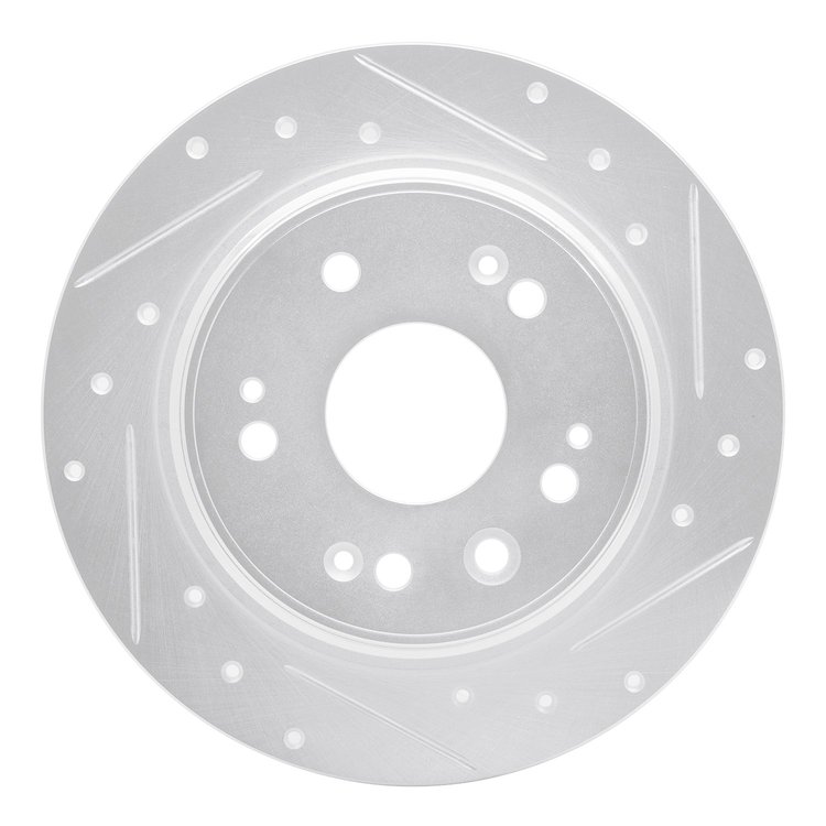 631-59046R Drilled/Slotted Brake Rotor [Silver], 2002-2004 Acura/Honda, Position: Rear Right