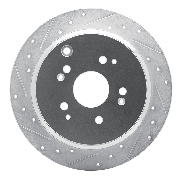 631-59047L Drilled/Slotted Brake Rotor [Silver], 2002-2004 Acura/Honda, Position: Rear Left