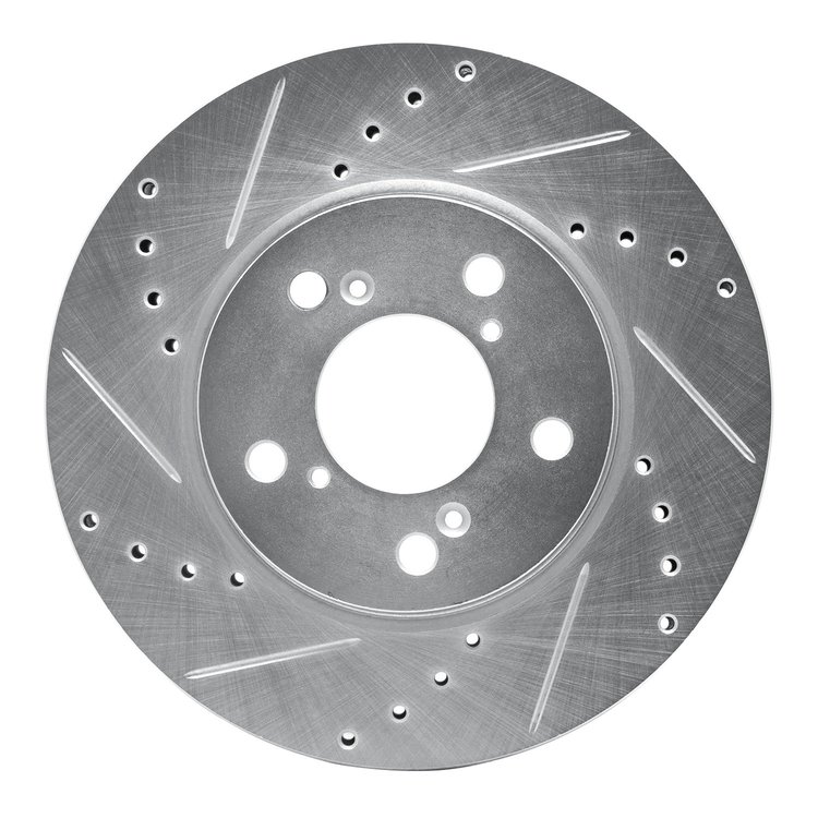 631-59049L Drilled/Slotted Brake Rotor [Silver], 2005-2010 Acura/Honda, Position: Front Left