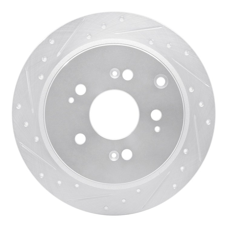 631-59050L Drilled/Slotted Brake Rotor [Silver], 2005-2010 Acura/Honda, Position: Rear Left