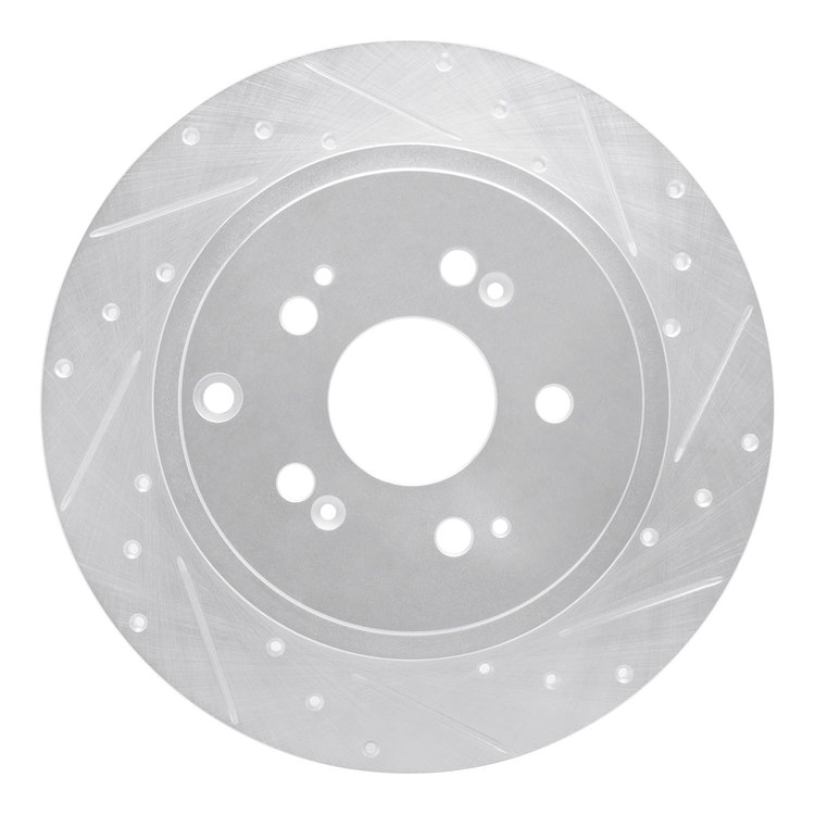 631-59052R Drilled/Slotted Brake Rotor [Silver], 2006-2014 Acura/Honda, Position: Rear Right