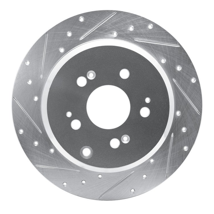 631-59054L Drilled/Slotted Brake Rotor [Silver], 2007-2017 Acura/Honda, Position: Rear Left